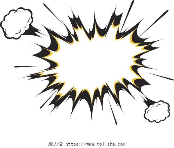 爆炸框卡通漫画爆炸云对话框